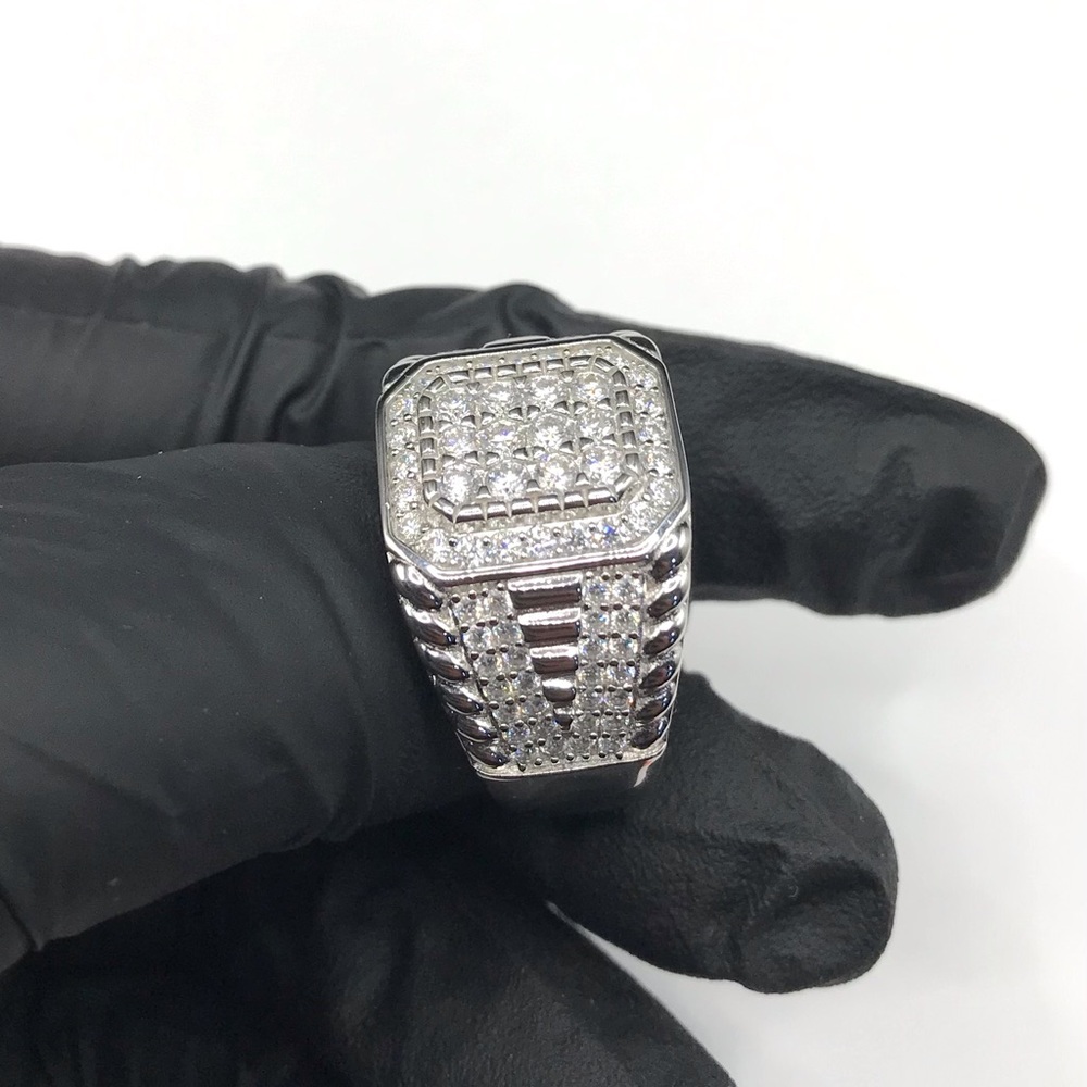 925 Sterling Silver 2.50CT MOISSANITE Men's Ring size 10 or 11 - Picture 14 of 15